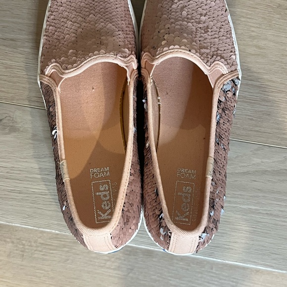 Rare KEDS Rose Gold Sequin Transformer Slip-On Sneakers - Size 8.5 - Picture 7 of 16